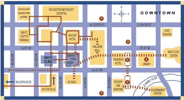 Map Of Downtown Rochester, Mn With Major Attractions FA8
